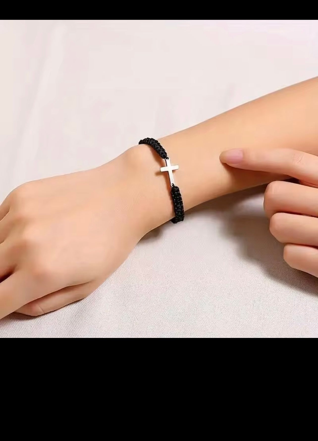 Christian Red String Cross Bracelet – Stainless Steel Woven Rope Faith Bracelet, Religious Gift for Men & Women.